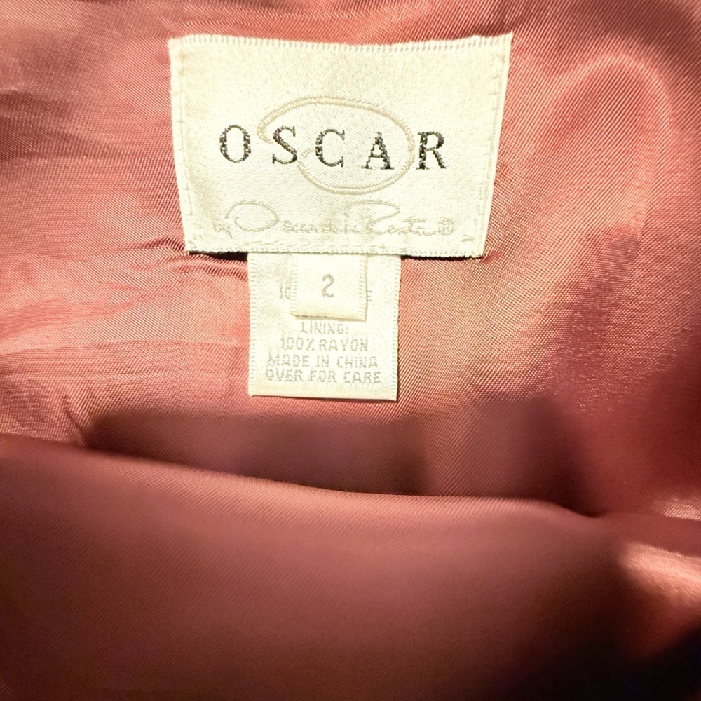 Oscar de la Renta Burgundy Leather Pencil Skirt - Picture 6 of 9